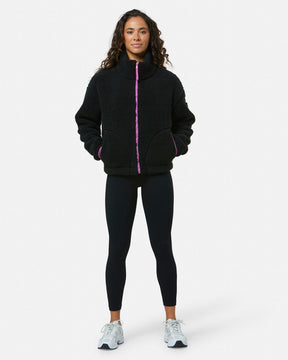 Women's Industry Fleece High Collar Jacket | Black