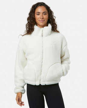 Women's Industry Fleece High Collar Jacket | Cloud White