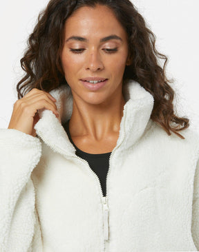 Women's Industry Fleece High Collar Jacket | Cloud White