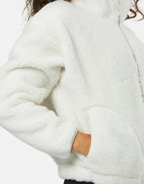 Women's Industry Fleece High Collar Jacket | Cloud White