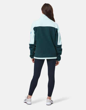 Unisex Half Zip Polar Fleece | Moss Green