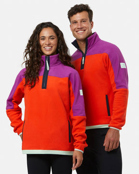 Unisex Half Zip Polar Fleece | Very Berry