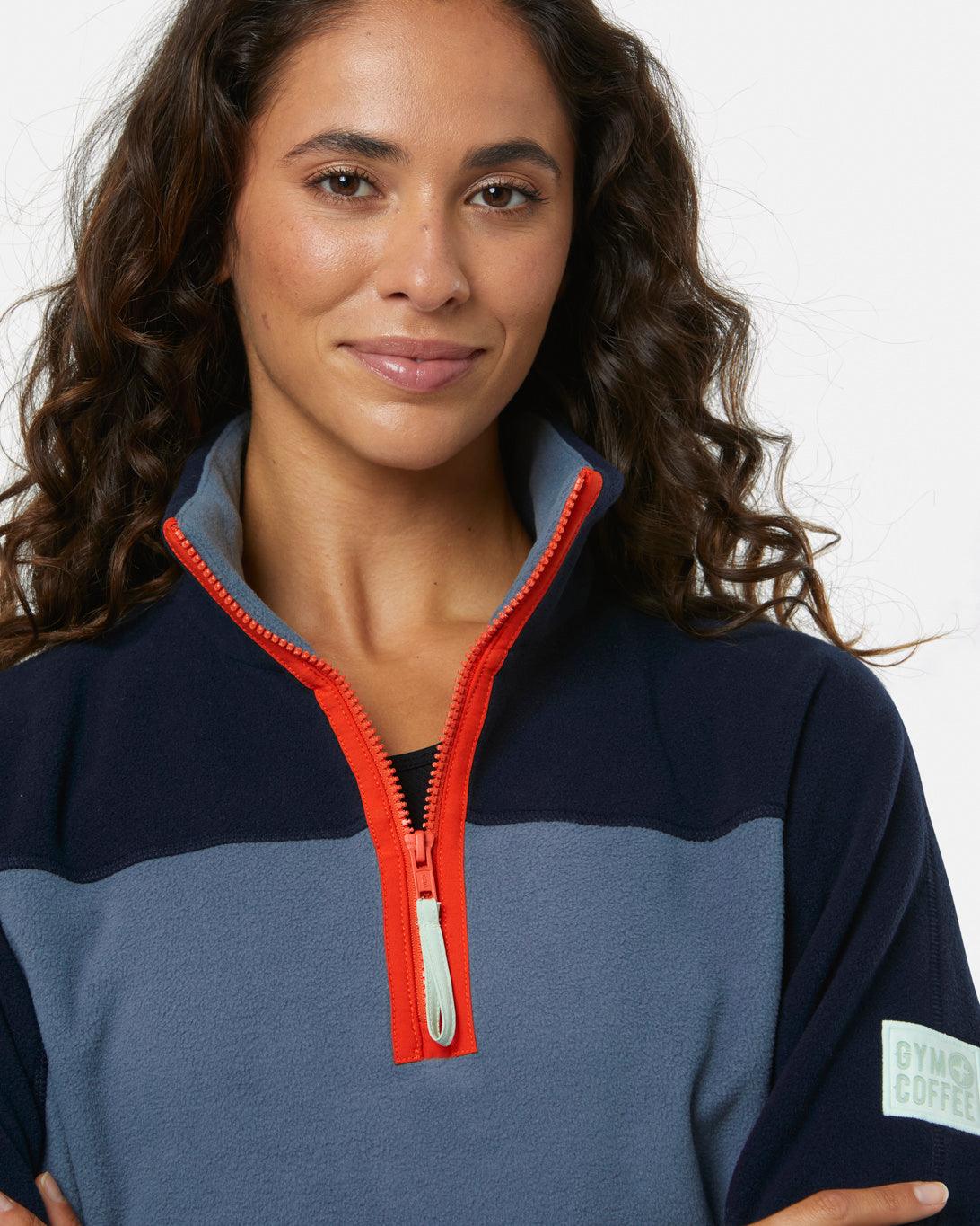 Unisex Half Zip Polar Fleece | Stone Blue