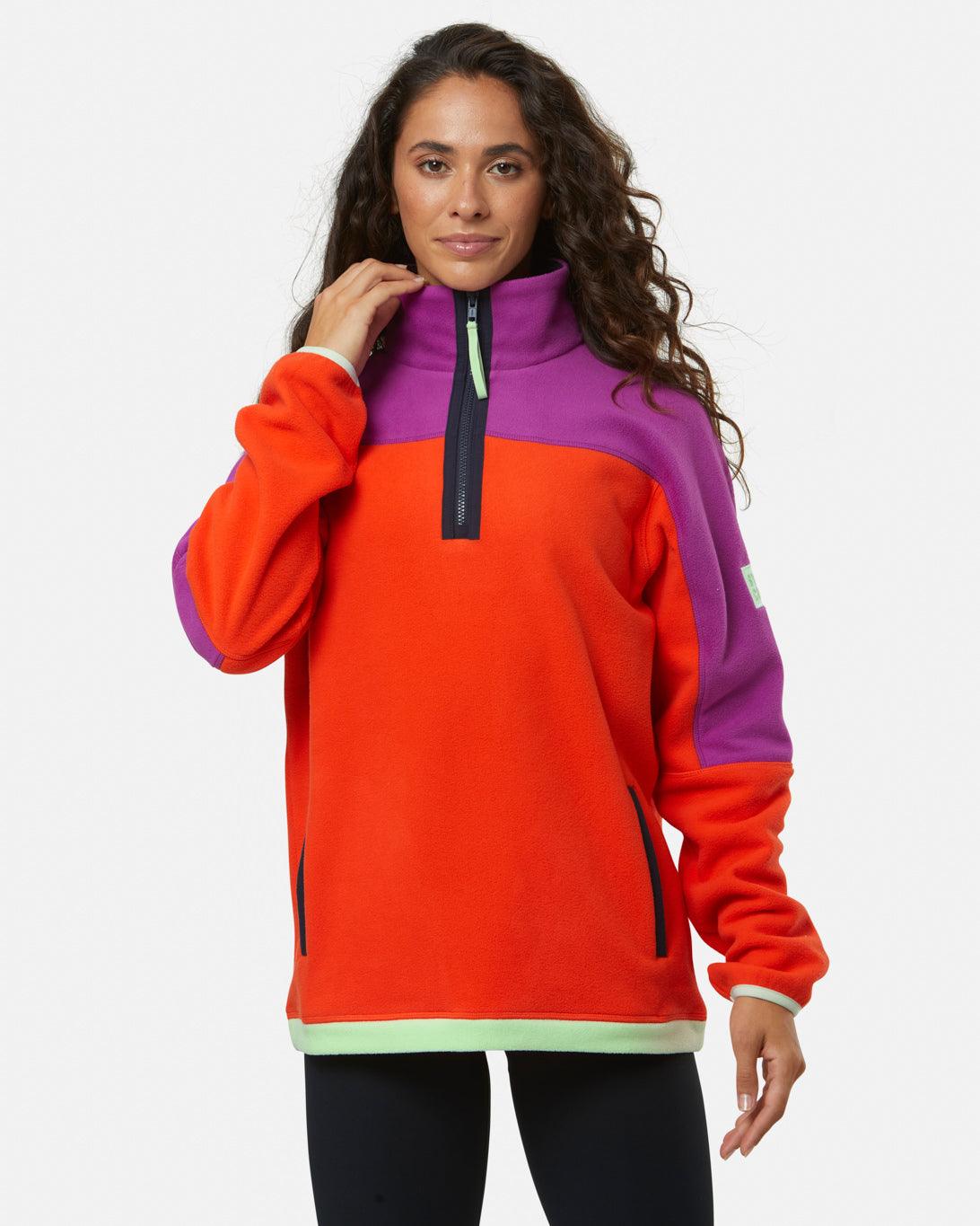 Unisex Half Zip Polar Fleece | Very Berry