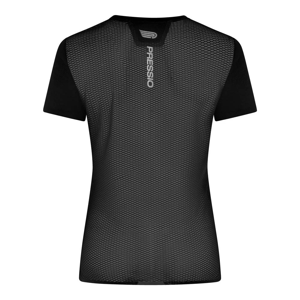 Women's Elite S/S Top | Black/Sliver