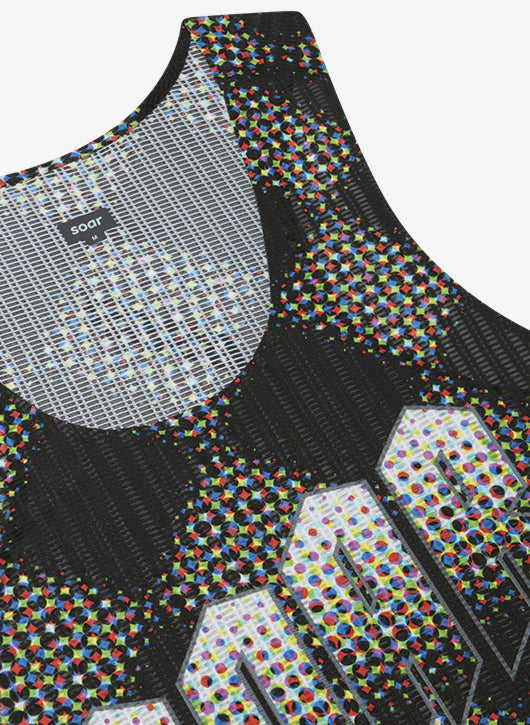 Men's Race Vest | Black Rainbow Dot