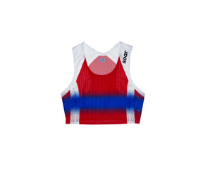 Women's Crop Race Vest | Red/Blue Stripe (HK Exclusive)