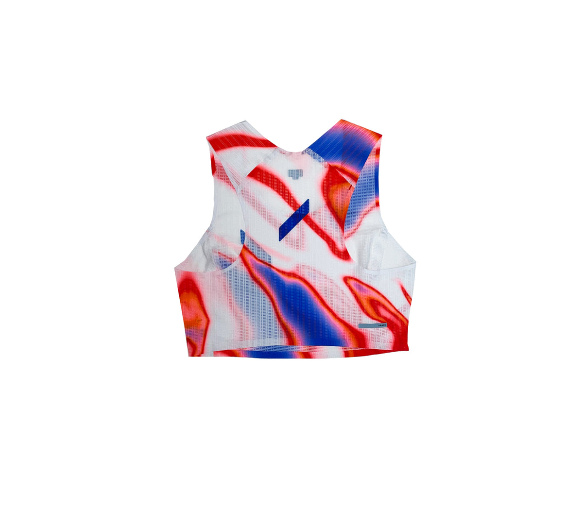 Women's Crop Race Vest | White/Blue/Red Swirl (HK Exclusive)