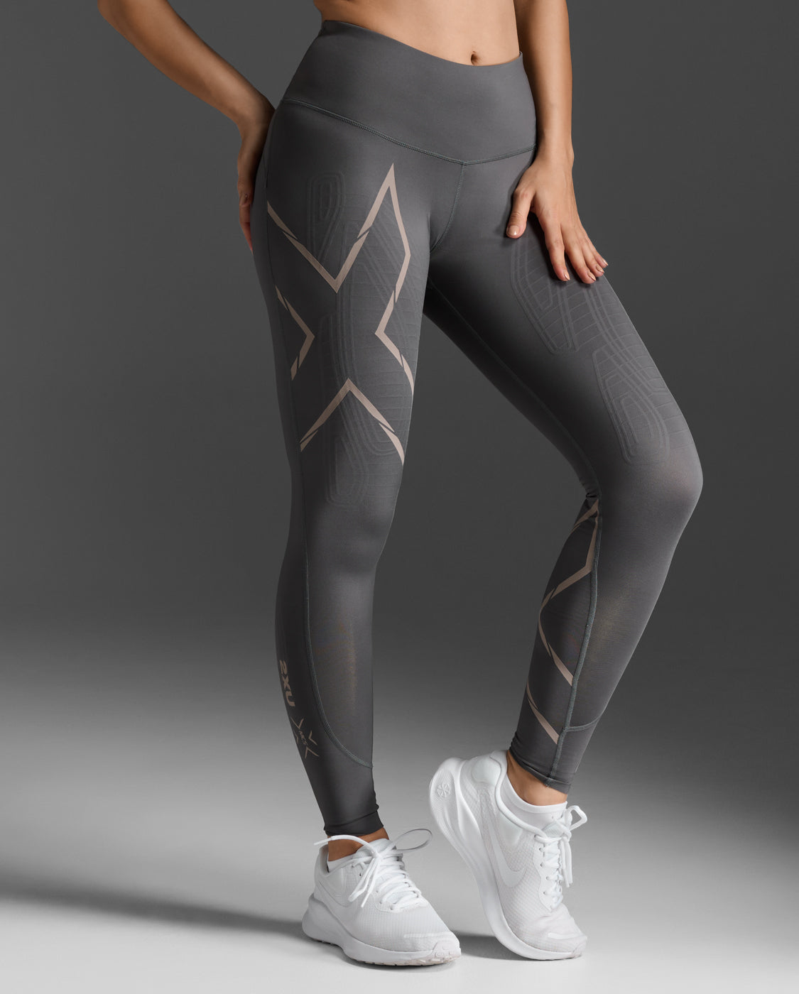 Light Speed Mid-Rise Compression Tights | Jupiter/Carbon Reflective