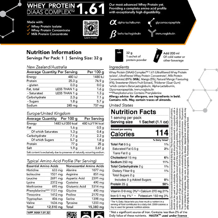 Whey Protein Complex 1.61 - Pouch (32g) | Mango