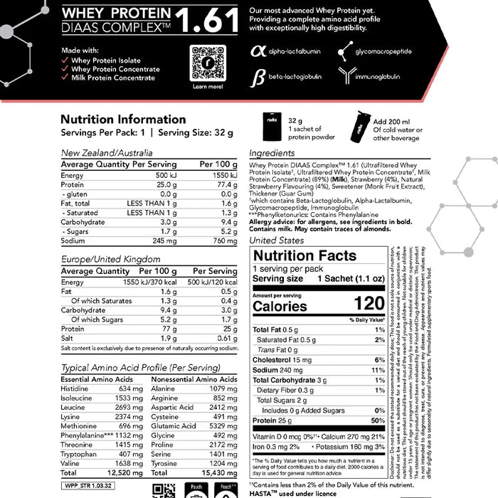 Whey Protein Complex 1.61 - Pouch (32g) | Strawberry