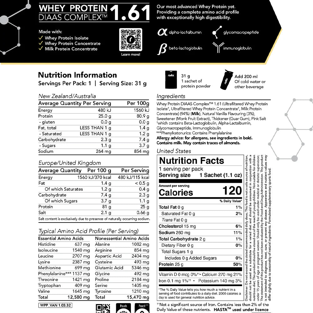 Whey Protein DIAAS Complex 1.61 - Pouch (31g) | Vanilla